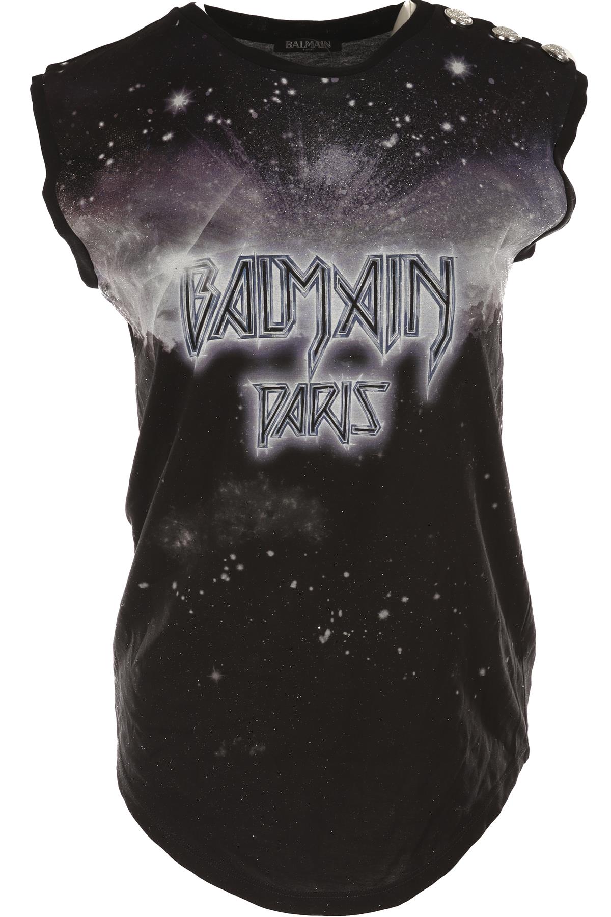 BALMAIN BLACK COTTON TOP FR 36 UK 8