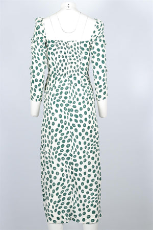 Reformation Green Crepe Midi Dress US 2 UK 6