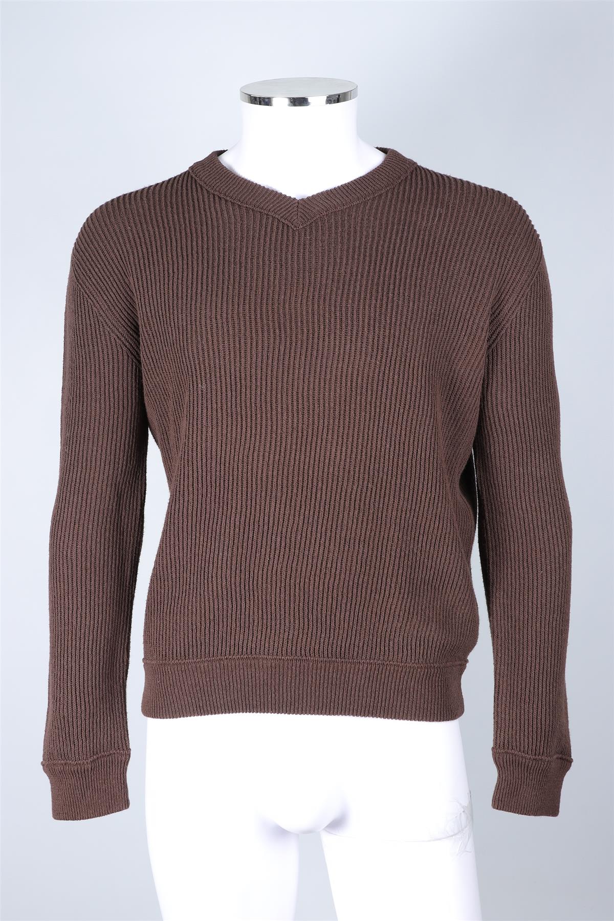 THE ROW BROWN MEN'S COTTON SWEATER MEDIUM