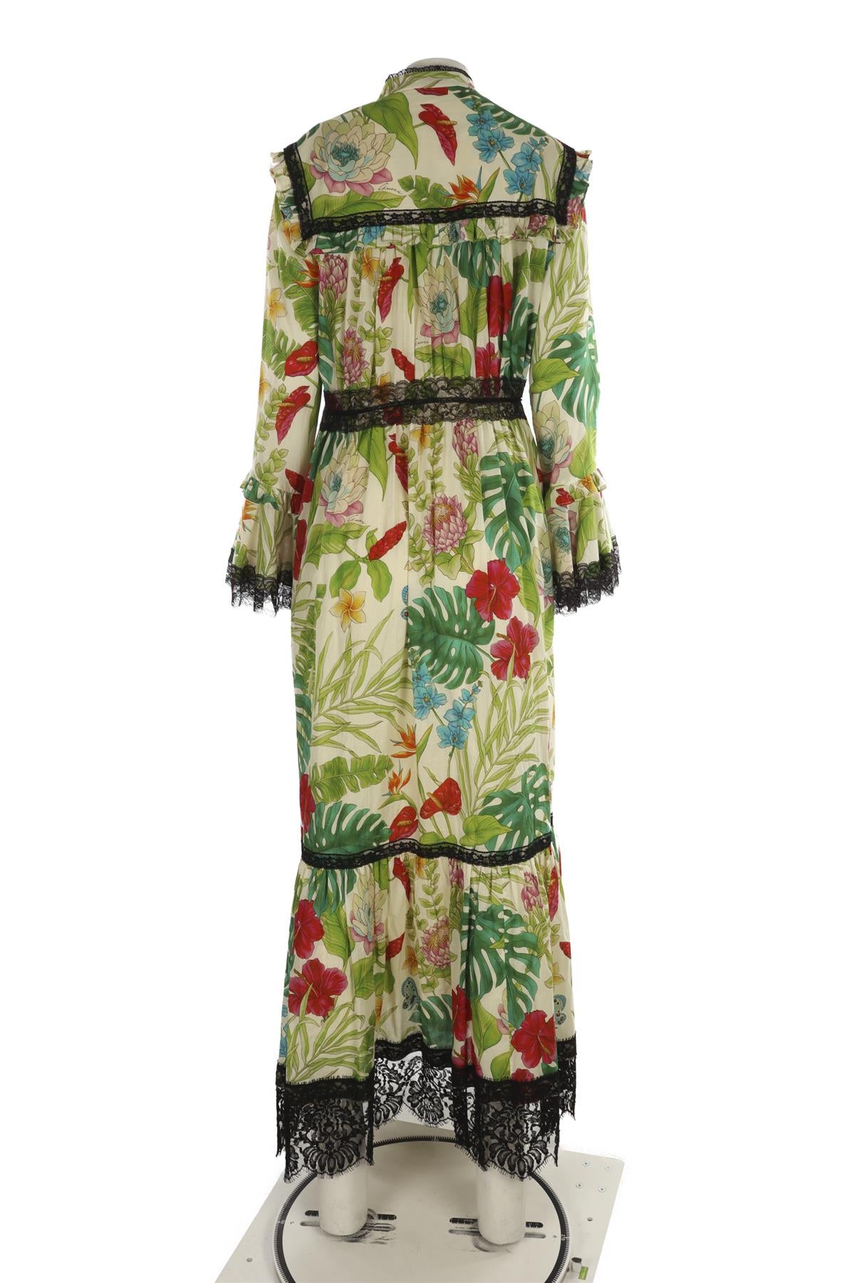 GUCCI MULTI COTTON MAXI DRESS IT 46 UK 14