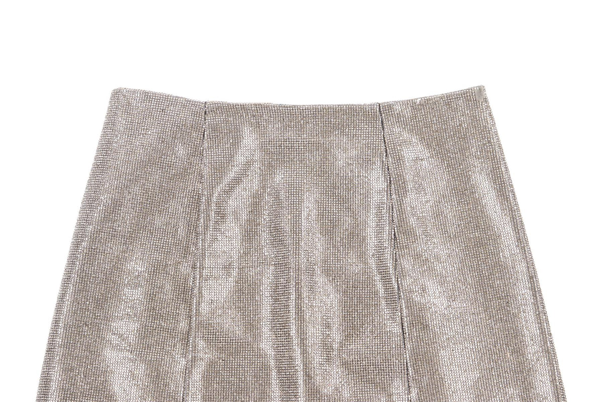 FRAME SILVER CRYSTAL MINI SKIRT US 0 UK 4