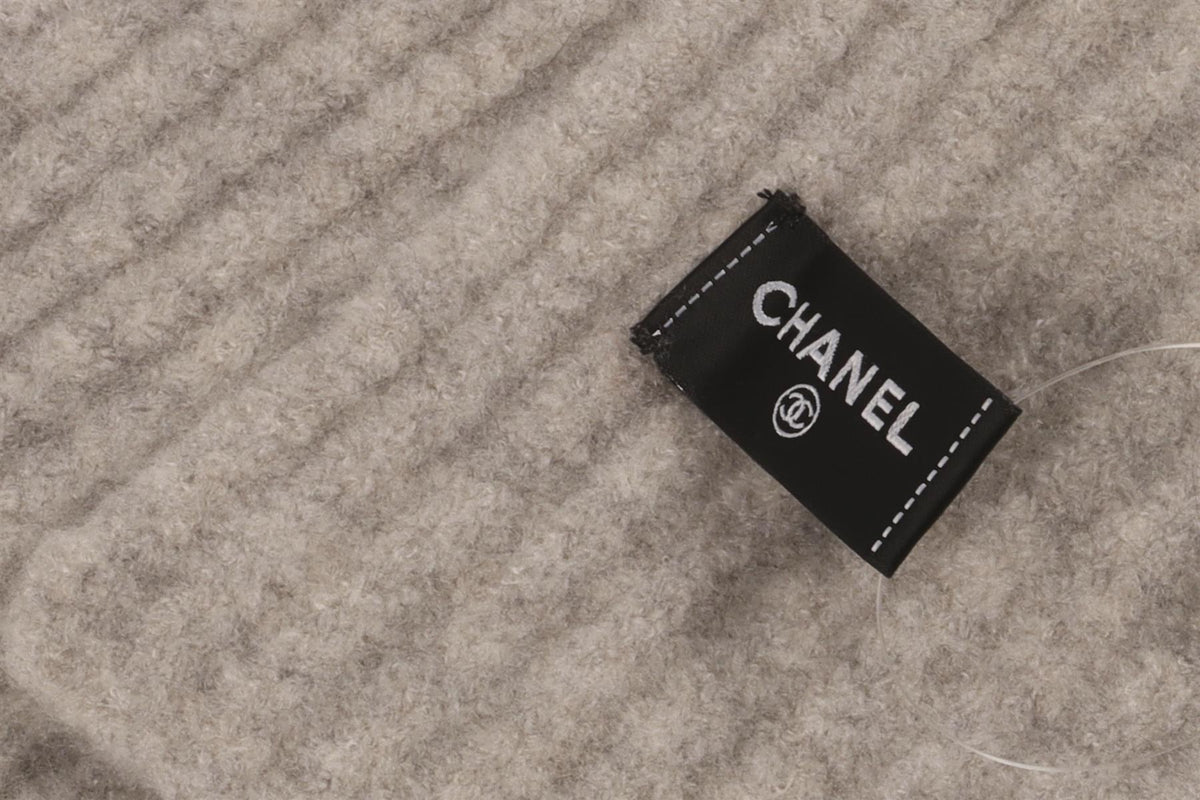 CHANEL GREY 2025 CASHMERE SCARF