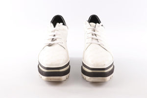 STELLA MCCARTNEY WHITE FAUX LEATHER PLATFORM BROGUES EU 40.5 UK 7.5 US 10.5