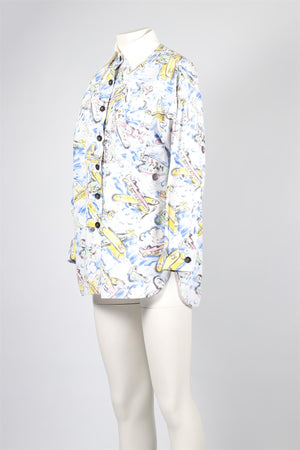 CHANEL BLUE 1994 COTTON SHIRT FR 38 UK 10