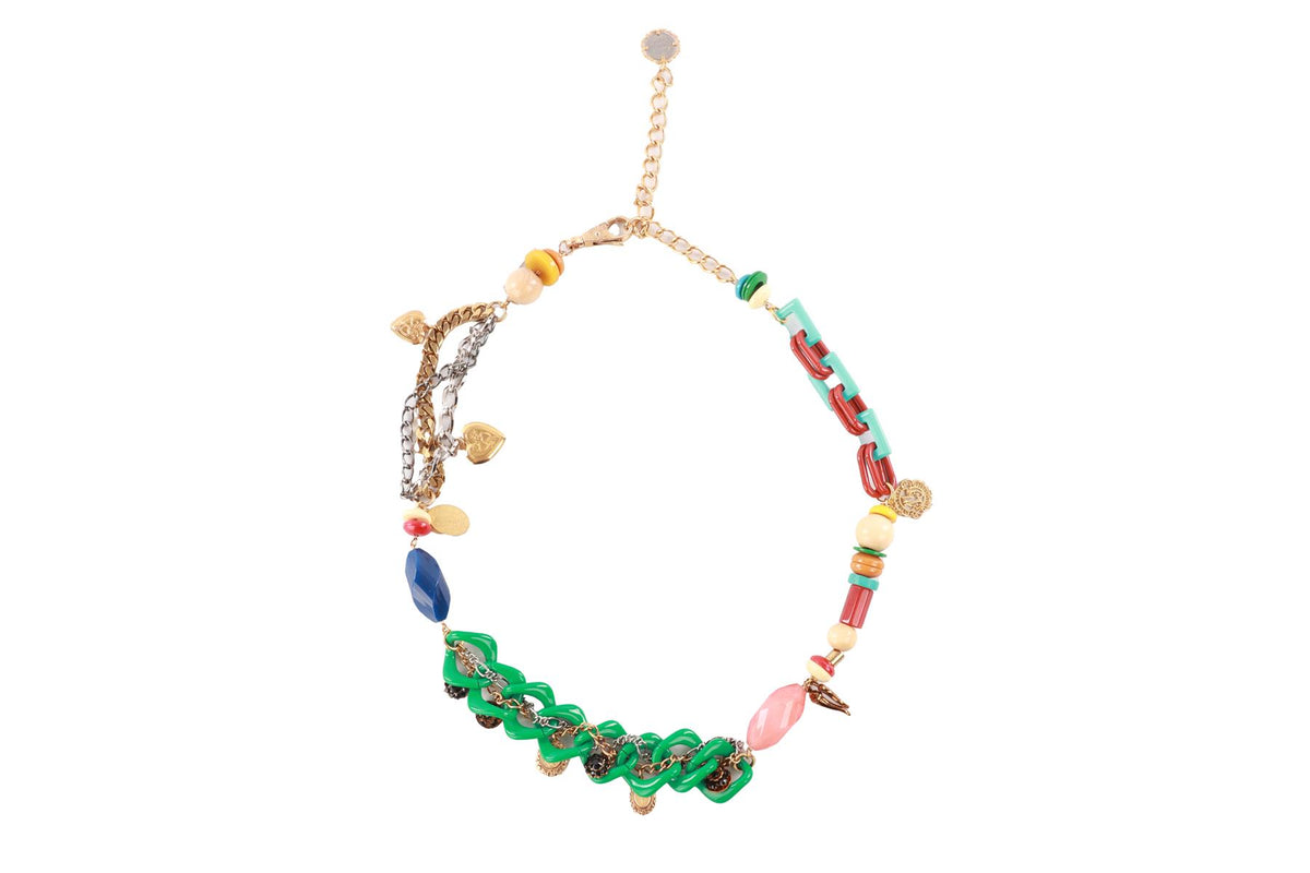DOLCE & GABBANA MULTI RESIN AND CHAIN WAIST BELT