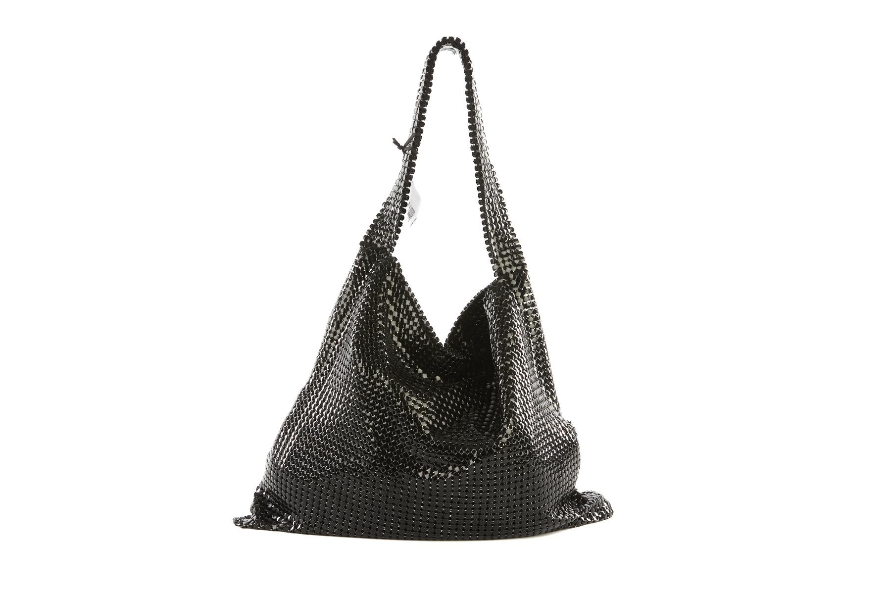PACO RABANNE BLACK PIXEL CHAINMAIL SHOULDER BAG