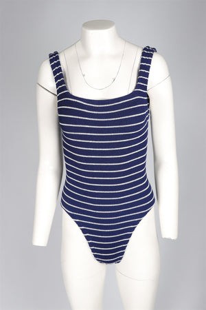 HUNZA G NAVY SWIMSUIT ONE SIZE