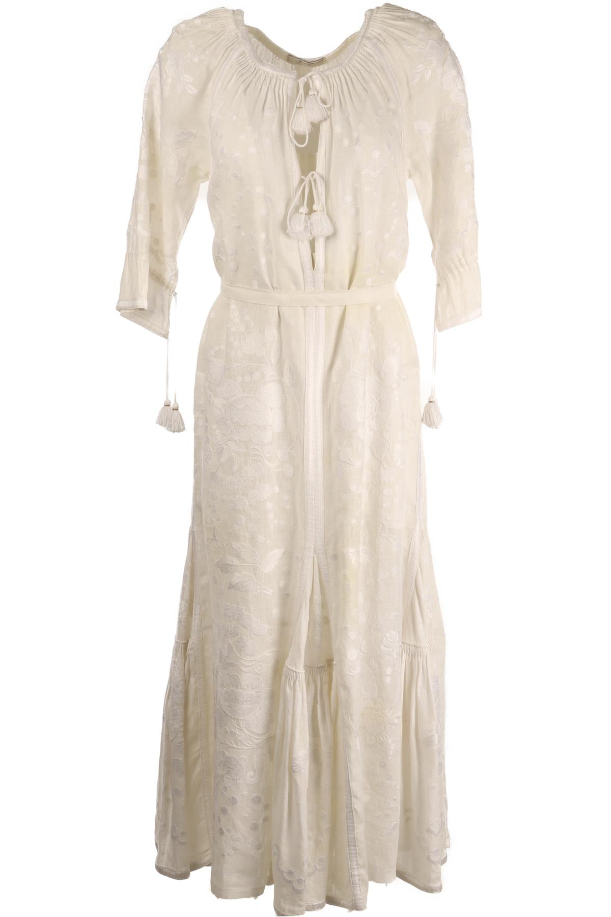 VITA KIN WHITE LINEN MAXI DRESS XSMALL