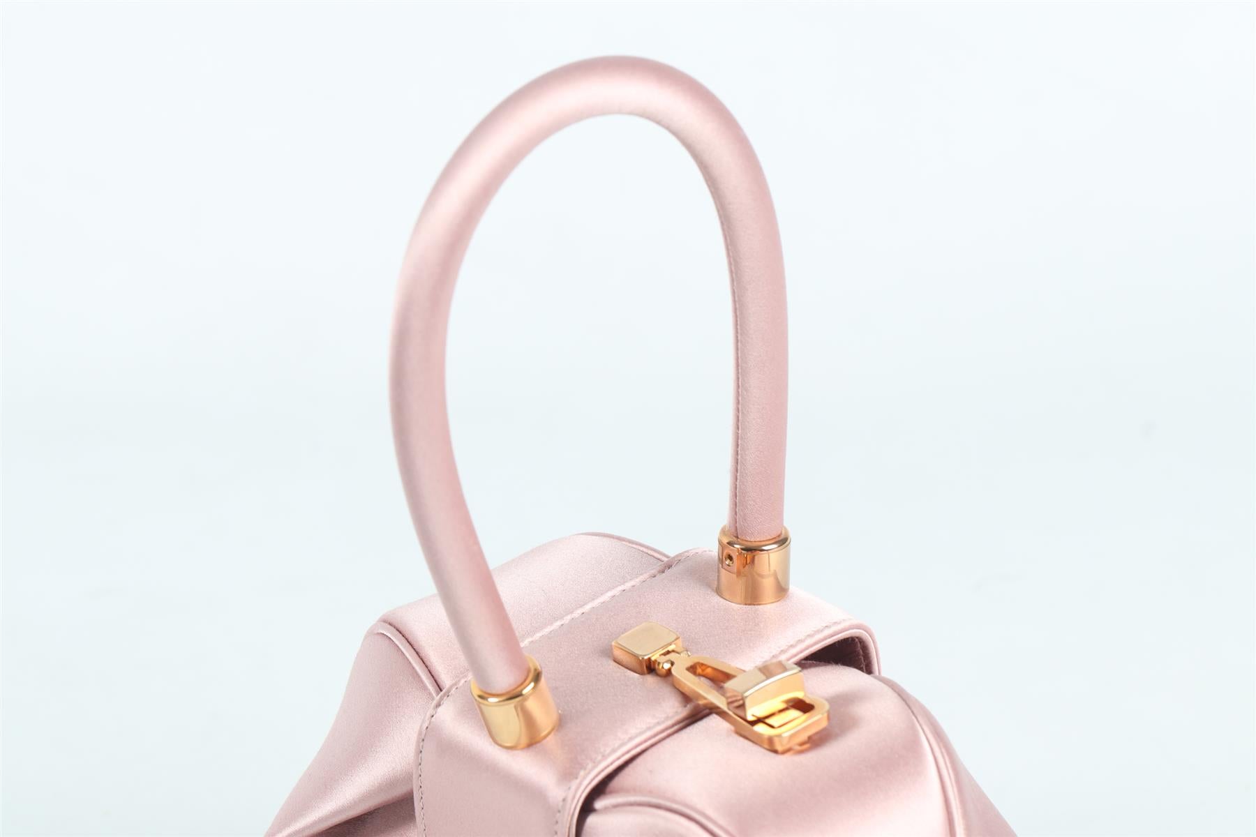 GABRIELA HEARST PINK DEMI SATIN TOTE BAG SMALL