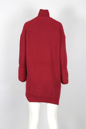 FENDI BURGUNDY CASHMERE MINI DRESS IT 38 UK 6