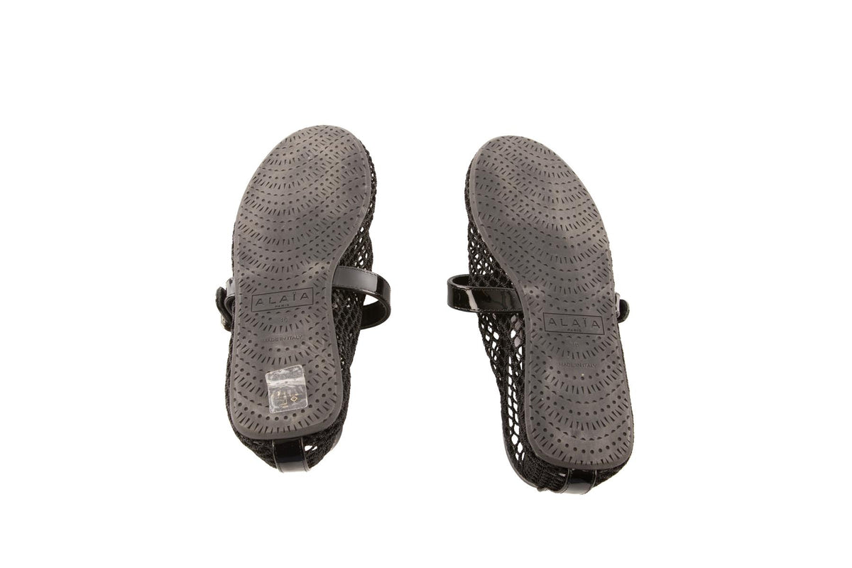 ALAÏA BLACK MESH BALLET FLATS EU 36