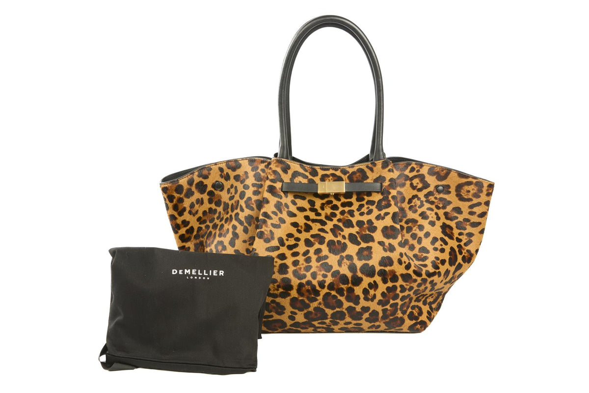 DEMELLIER BROWN NEW YORK MEDIUM CALF HAIR TOTE BAG