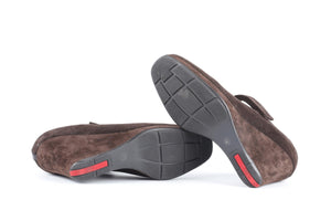 PRADA SPORT BROWN SUEDE WEDGE PUMPS EU 37.5 UK 4.5 US 7.5