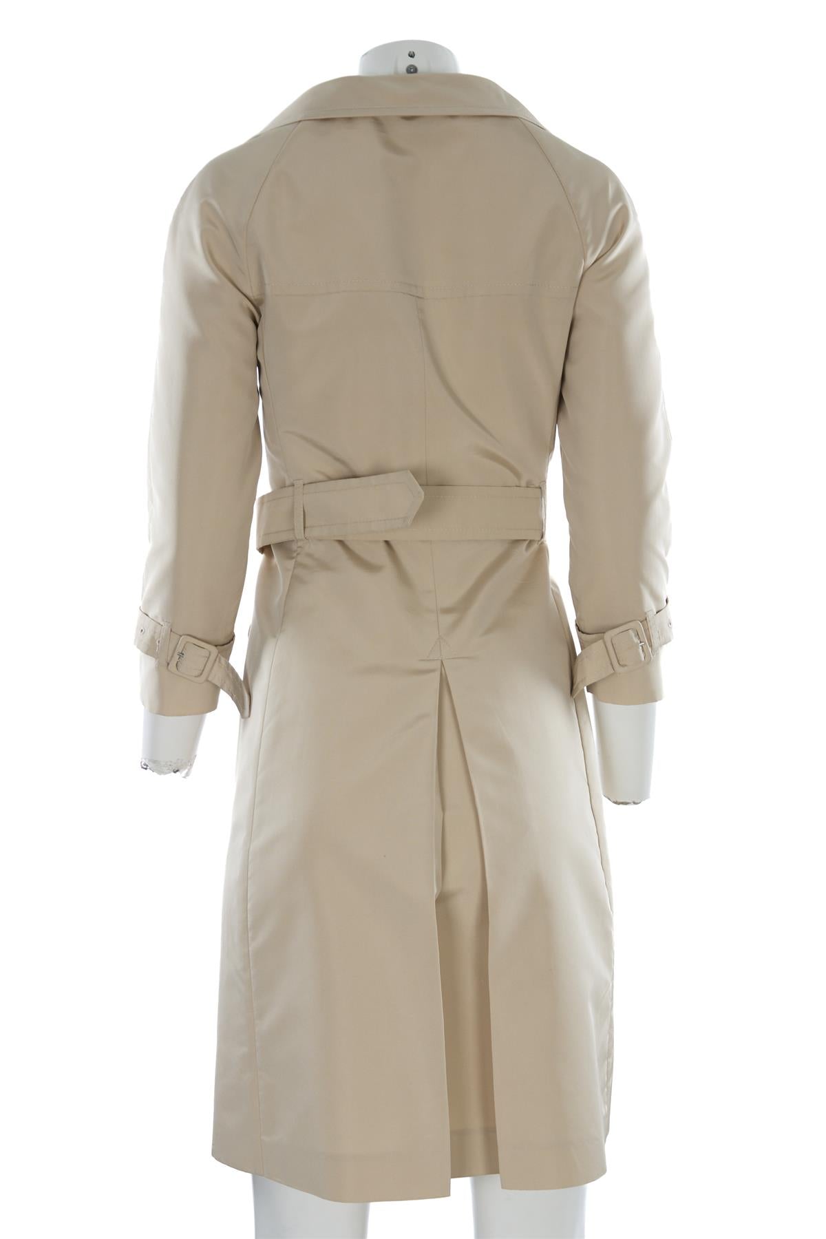 PRADA BEIGE SILK TRENCH COAT IT 38 UK 6