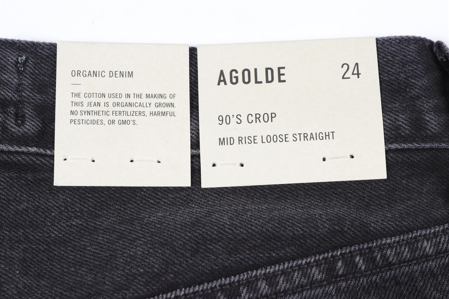 AGOLDE BLACK HIGH RISE STRAIGHT LEG JEANS W24 UK 6
