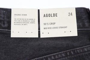AGOLDE BLACK HIGH RISE STRAIGHT LEG JEANS W24 UK 6