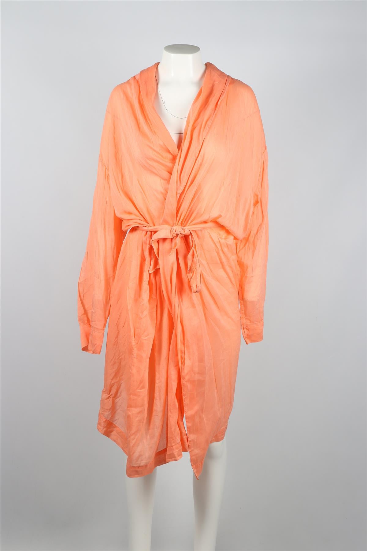 FORTE FORTE ORANGE BELTED COTTON ROBE US 0 UK 4