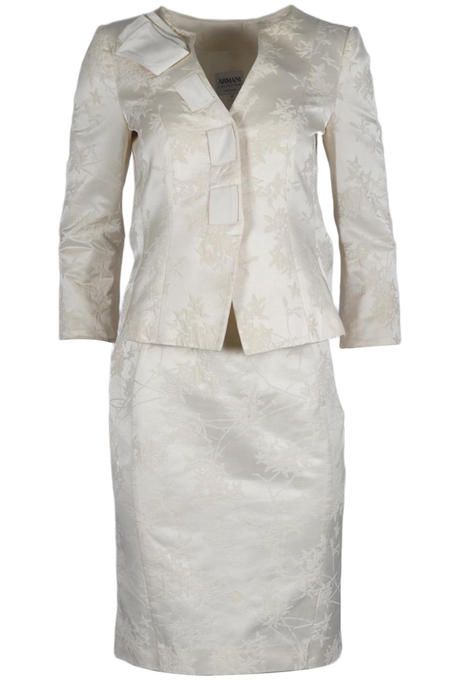 ARMANI COLLEZIONI VINTAGE SATIN BLAZER AND SKIRT SET IT 40-42 UK 8-10