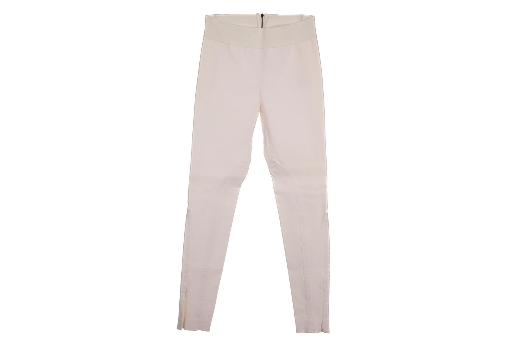 STELLA MCCARTNEY ECRU COTTON SKINNY PANTS IT 36 UK 4