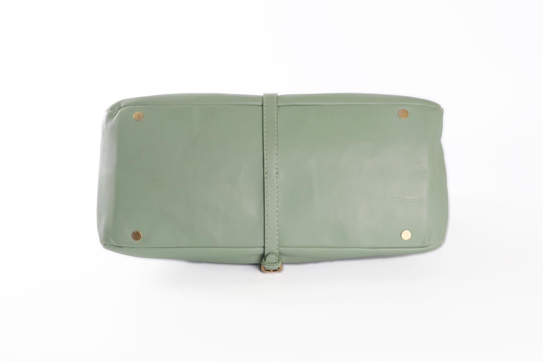 JIMMY CHOO GREEN TULITA LEATHER SHOULDER BAG