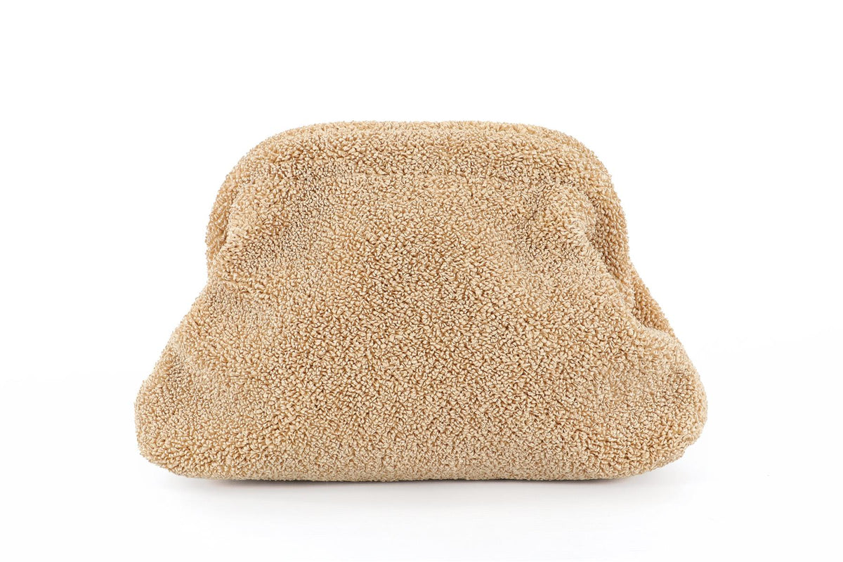 THE ROW BEIGE MIRA RAFFIA CLUTCH
