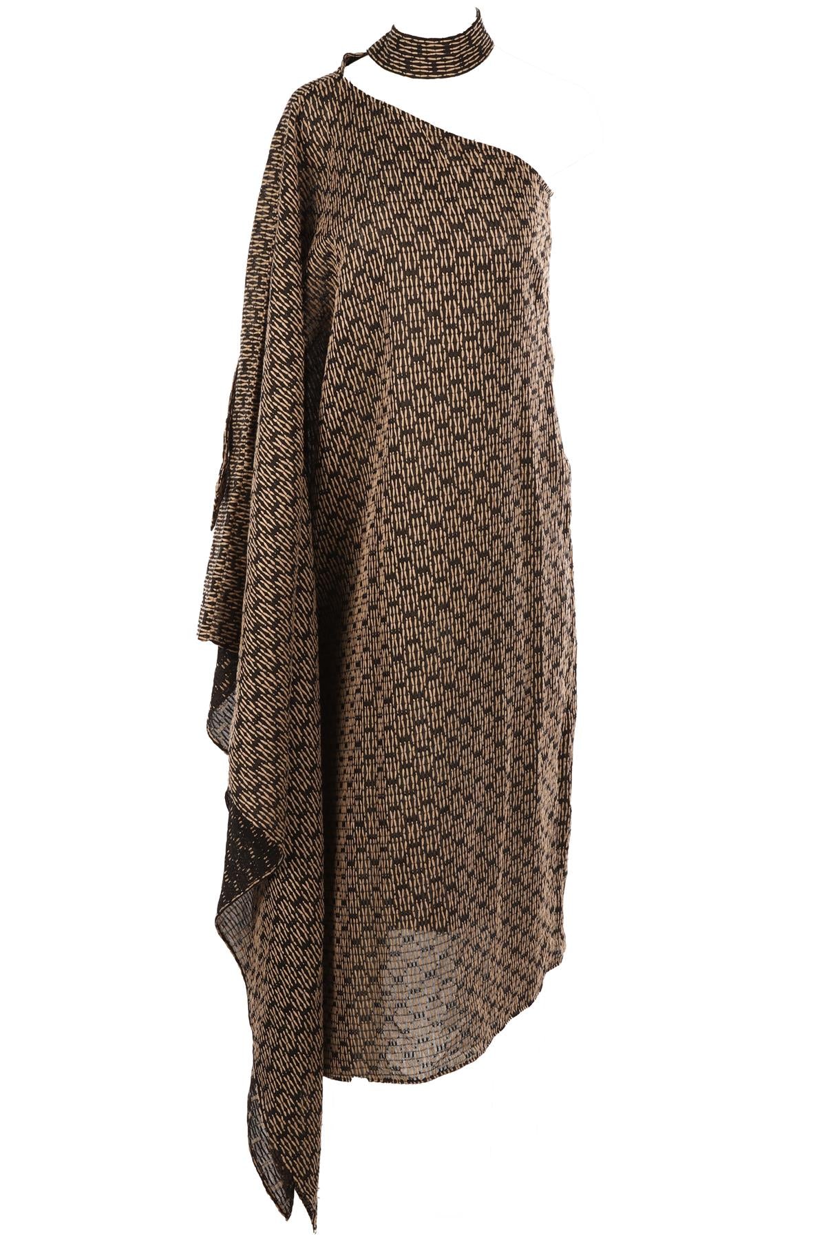 TALLER MARMO BLACK COTTON MAXI DRESS IT 44 UK 12