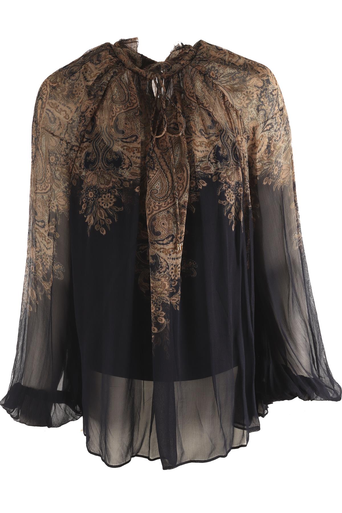 ZIMMERMANN BLUE CREPE TOP UK 8
