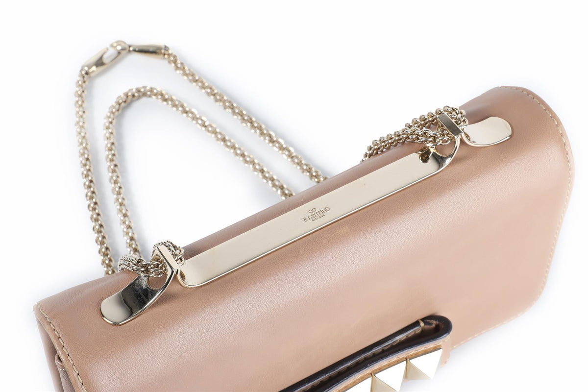 VALENTINO GARAVANI TAUPE VA VA VOOM LEATHER SHOULDER BAG