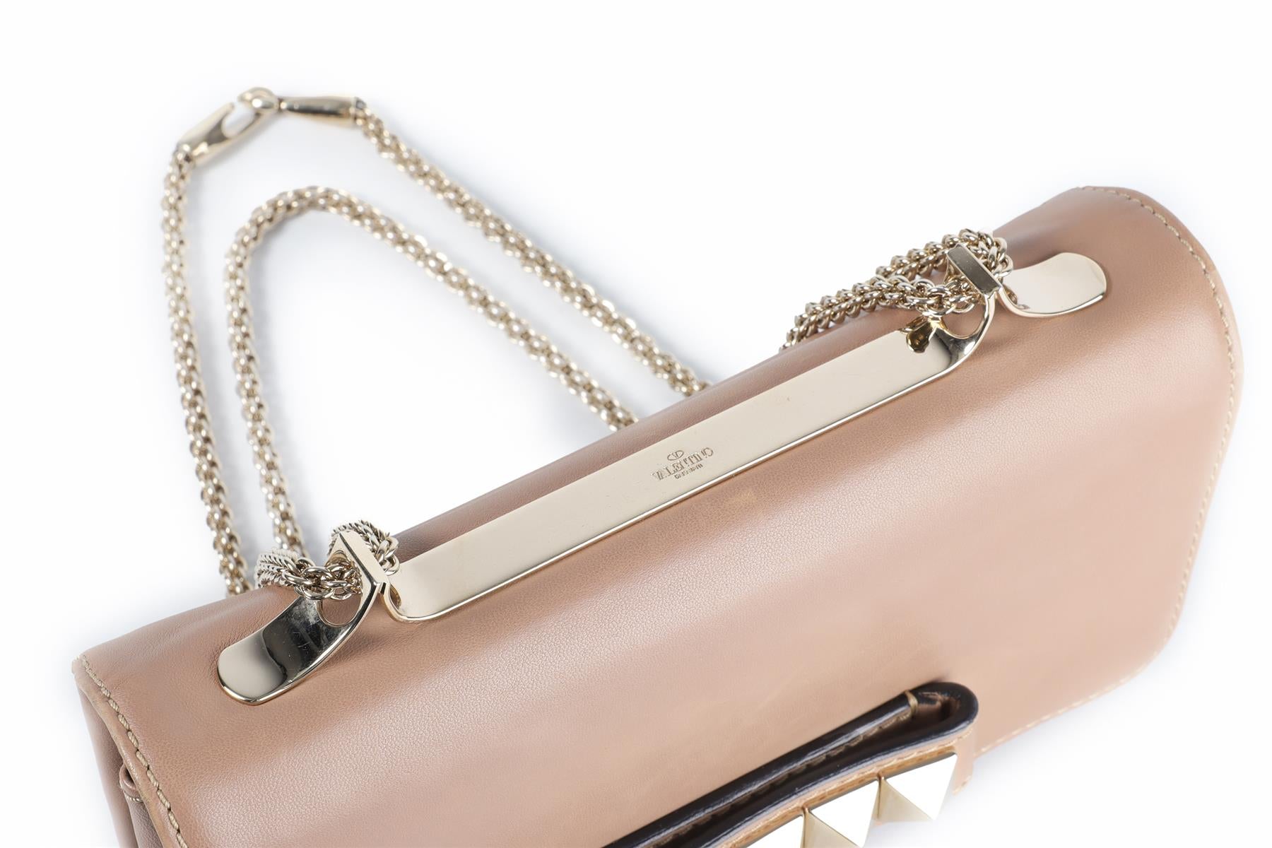 VALENTINO GARAVANI TAUPE VA VA VOOM LEATHER SHOULDER BAG