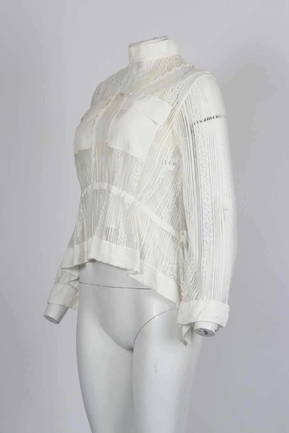 CHLOÉ LACE AND CREPE TOP FR 34 UK 6
