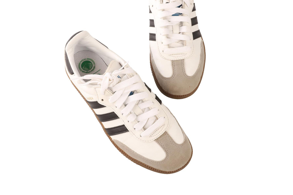 ADIDAS WHITE SAMBA VEGAN WHITE GUM SNEAKERS EU 39.5 UK 6 US 6.5
