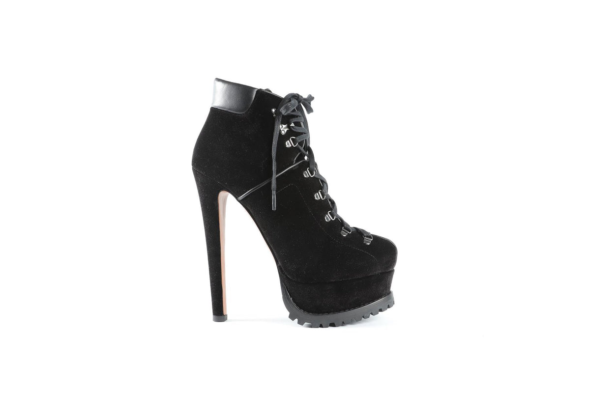 ALAÏA BLACK VELVET ANKLE BOOTS EU 38 UK 5 US 8