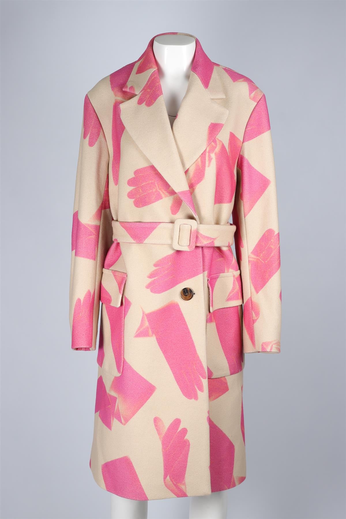 DRIES VAN NOTEN PINK 2021 WOOL COAT XSMALL