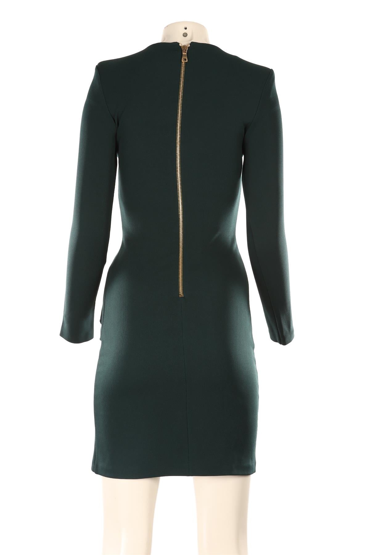 BALMAIN GREEN KNIT MIDI DRESS FR 36 UK 8