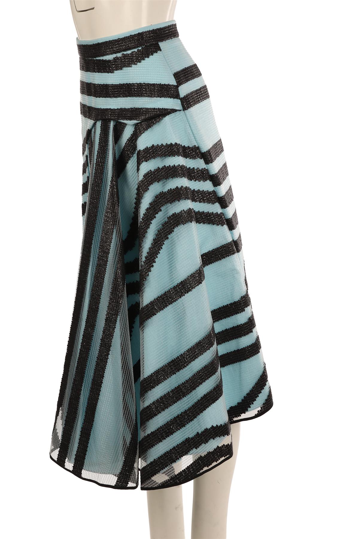 ROKSANDA BLUE COTTON MIDI SKIRT UK 8