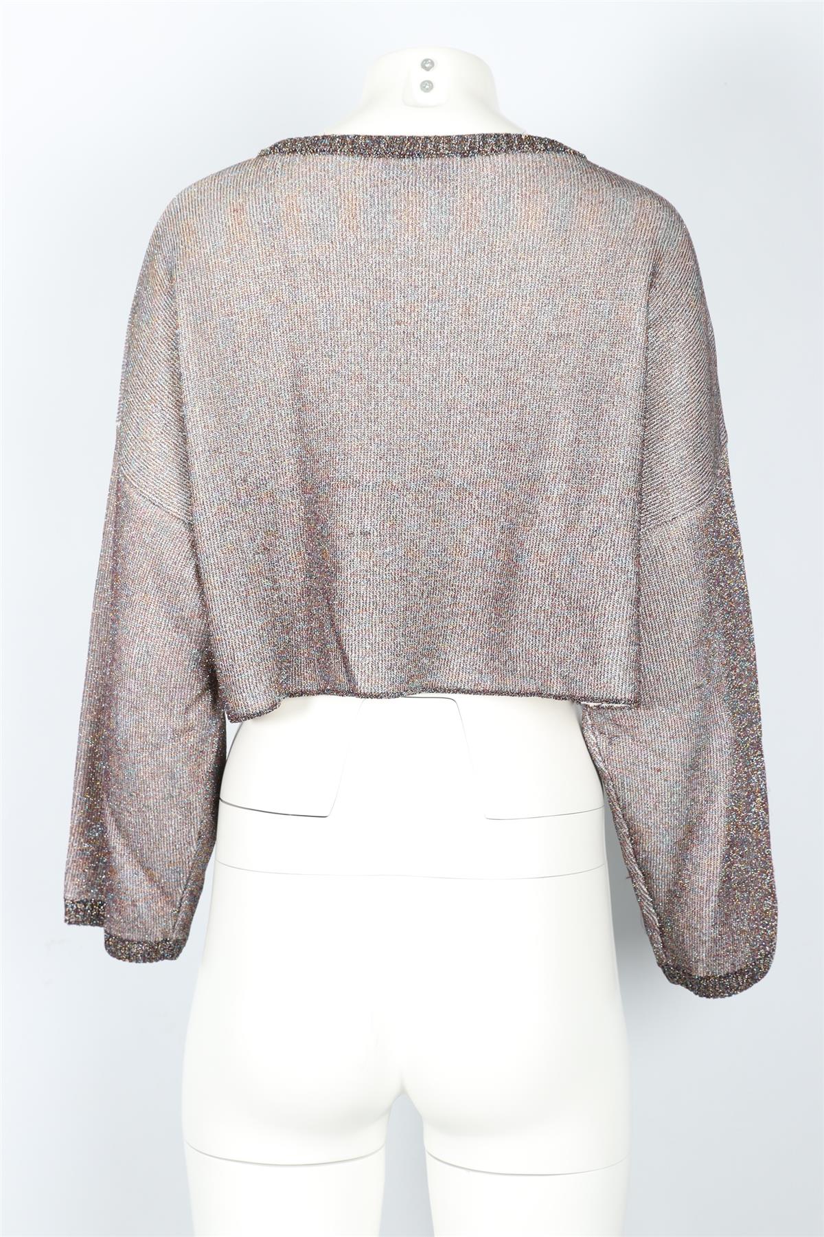 MISSONI MULTICOLOURED CROPPED WOOL BLEND SWEATER SMALL