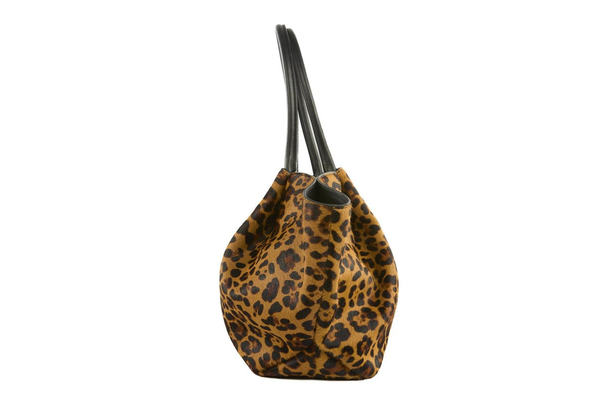 DEMELLIER BROWN NEW YORK MEDIUM CALF HAIR TOTE BAG