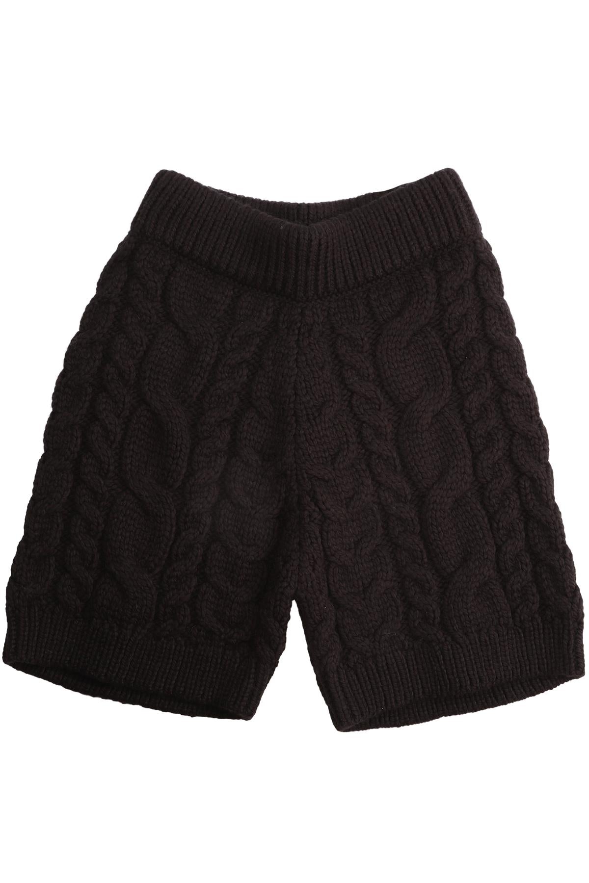 BLACK WOOL SHORTS
