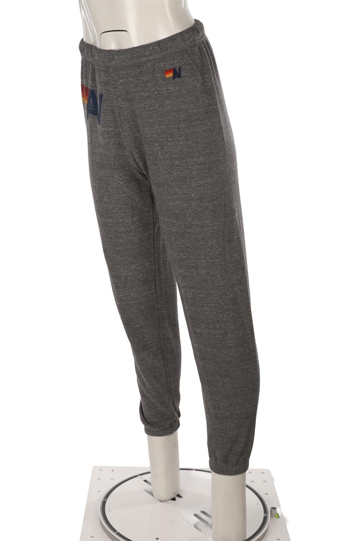 AVIATOR NATION GREY COTTON TRACK PANTS SMALL