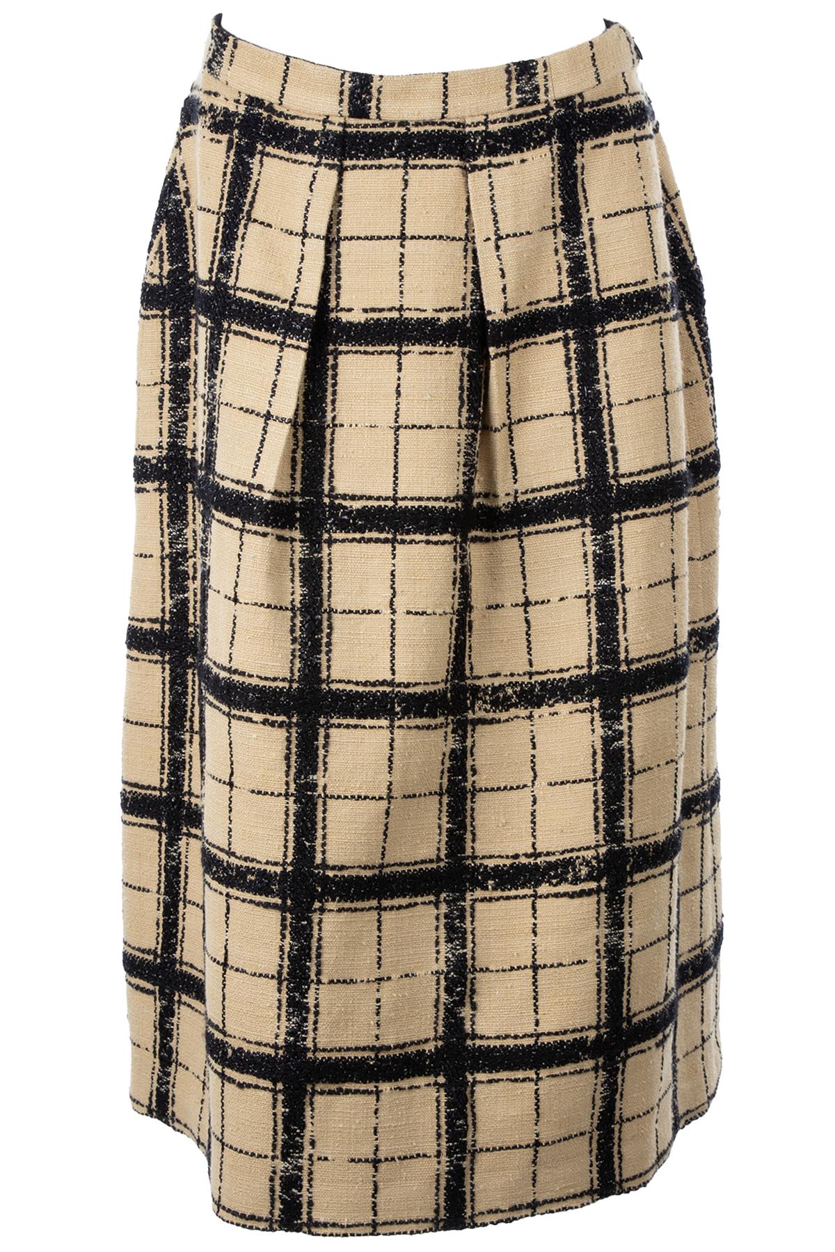 CHRISTIAN DIOR BEIGE COTTON MIDI SKIRT FR 38 UK 10