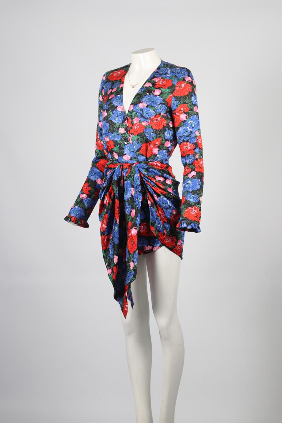 MAGDA BUTRYM FLORAL PRINT SILK MINI DRESS FR 34 UK 6