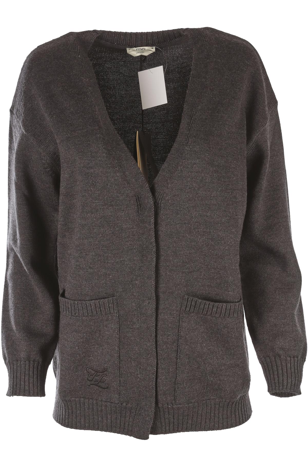 FENDI GREY WOOL CARDIGAN IT 36 UK 4