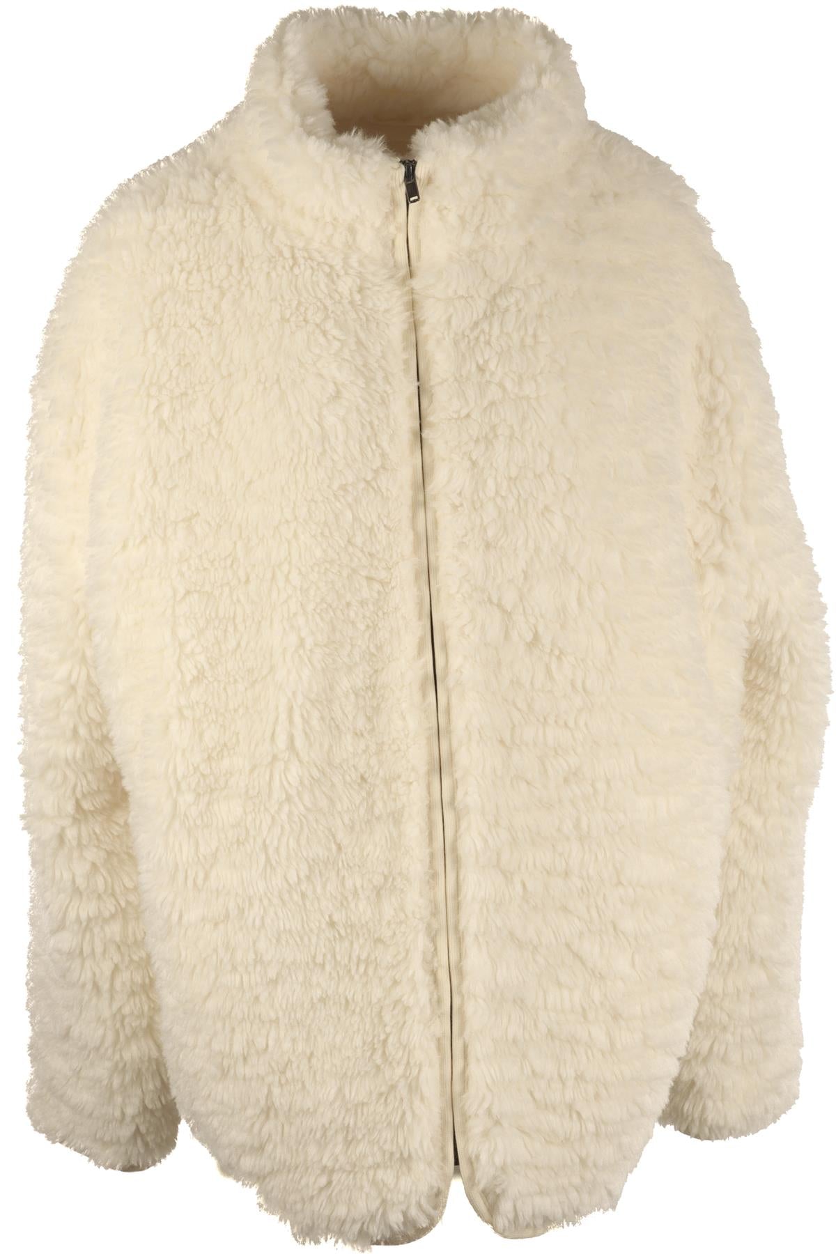 SKIMS WHITE FAUX FUR JACKET SMALL