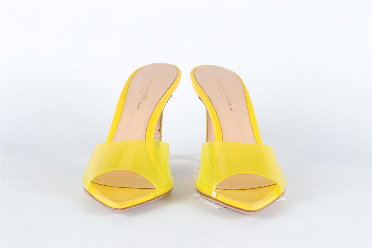 GIANVITO ROSSI YELLOW PVC SANDALS EU 38 UK 5 US 8