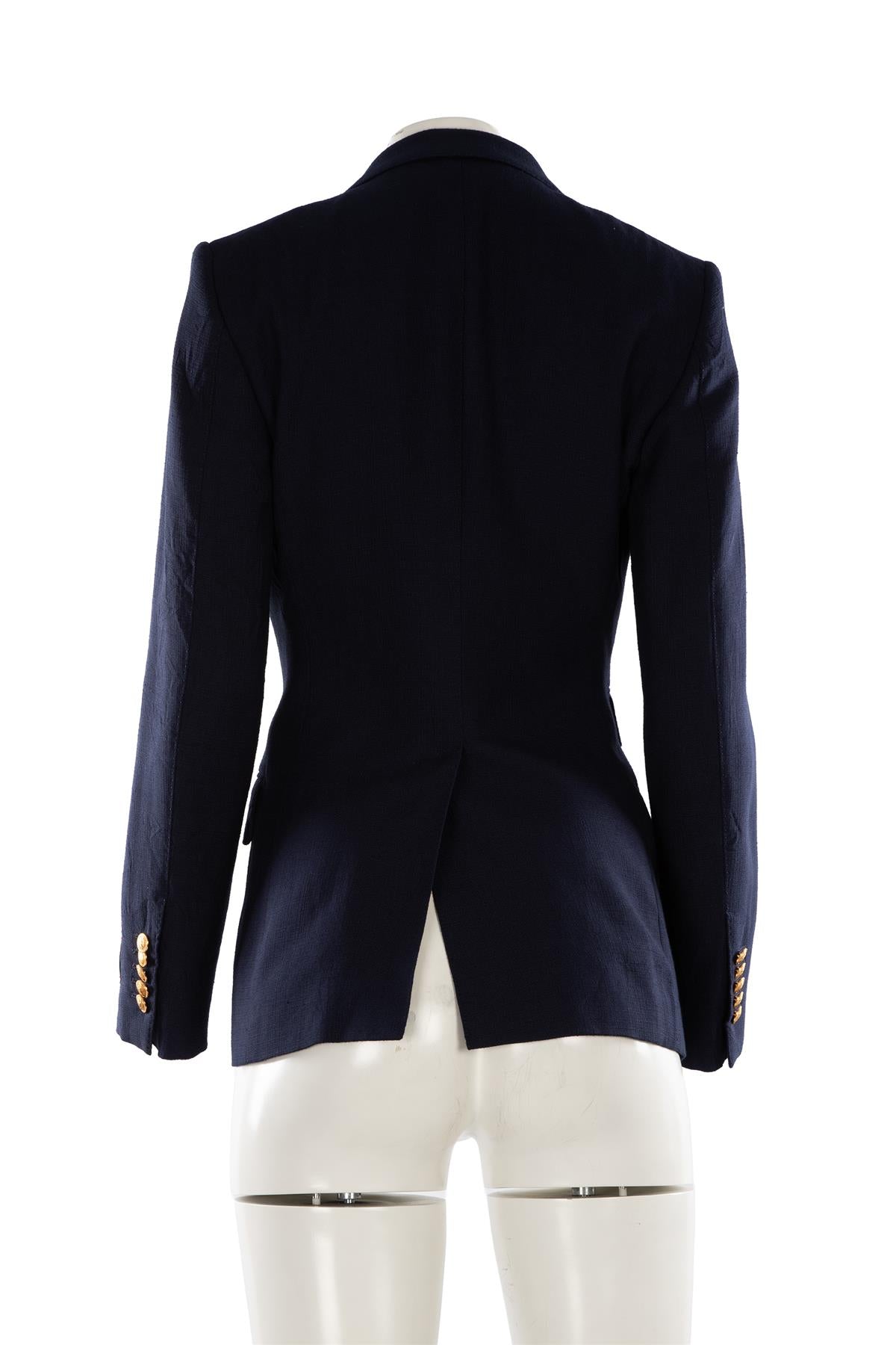 GUCCI NAVY WOVEN BLAZER IT 38 UK 6