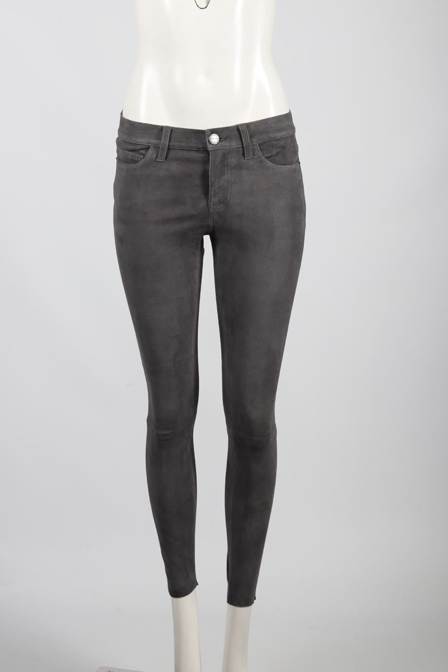 CURRENT/ELLIOTT SUEDE SKINNY PANTS W27 UK 8-10