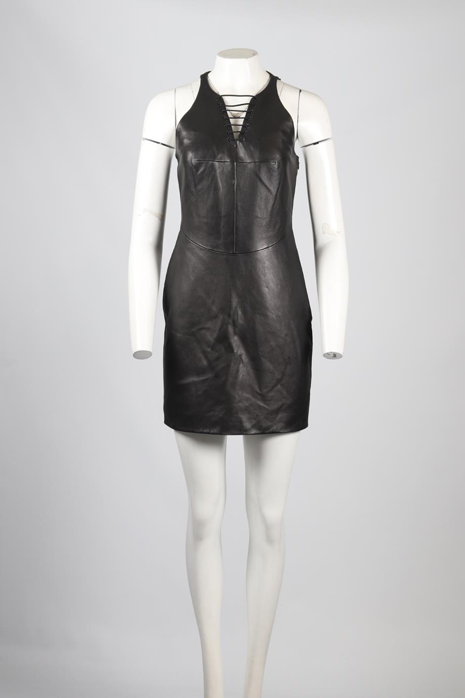 ALEXANDER WANG LEATHER MINI DRESS US 4 UK 8