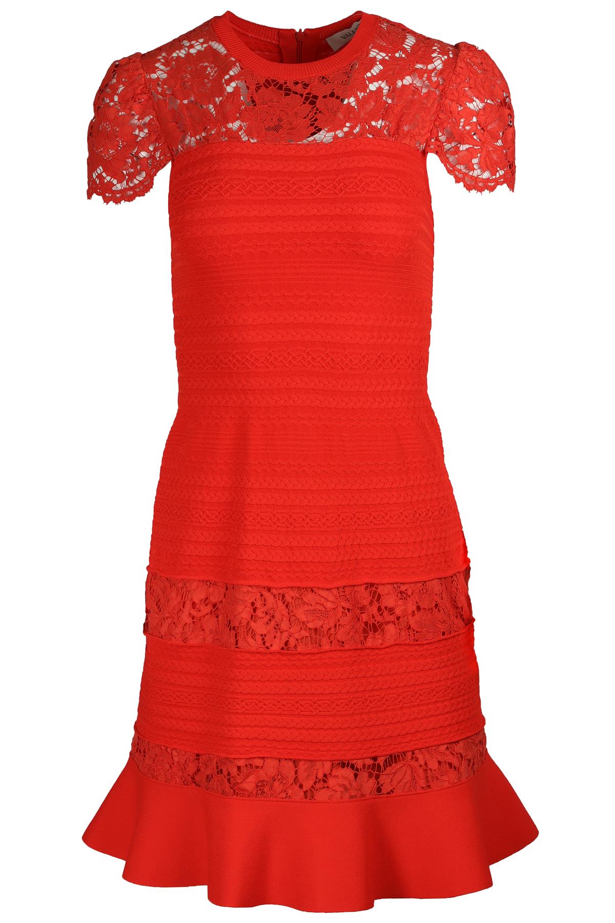 VALENTINO RED COTTON MINI DRESS SMALL