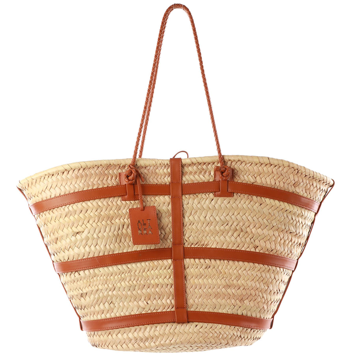 ALTUZARRA TAN WATERMILL LARGE RAFFIA TOTE BAG