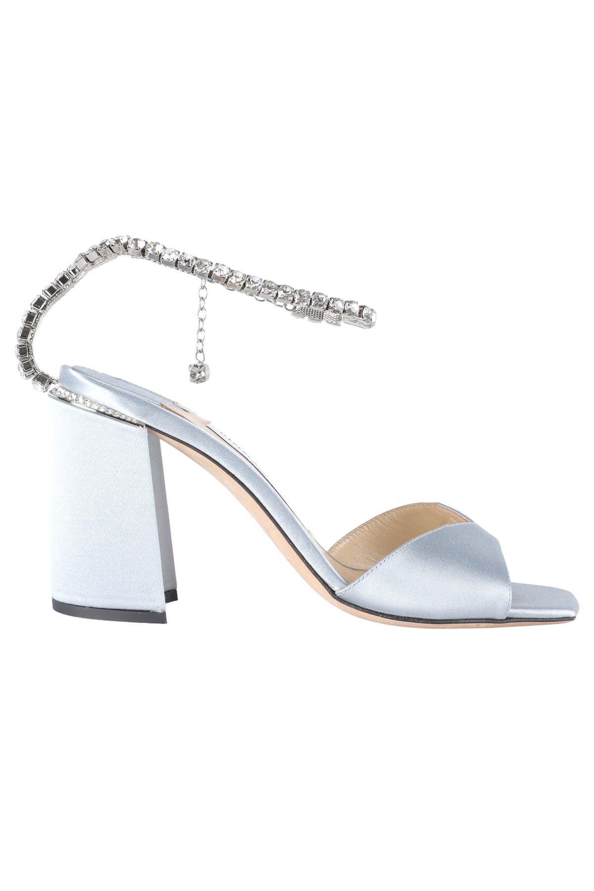 JIMMY CHOO BLUE CRYSTAL AND SATIN SANDALS EU 36 UK 3.5 US 4.5